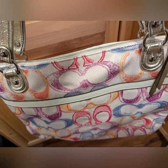 Coach Poppy Dream Signature C Glam Shoulder Tote Bag NWT - Picture 2 of 8